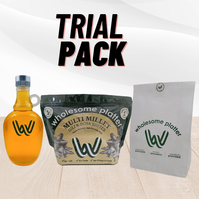 Trial Pack- Fresh Flour, Cold Pressed Groundnut Oil, Stone grounded Batters